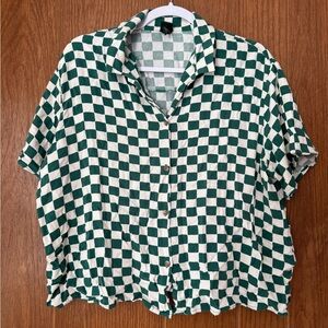 Wild Fable Green and Cream Checkered Shirt